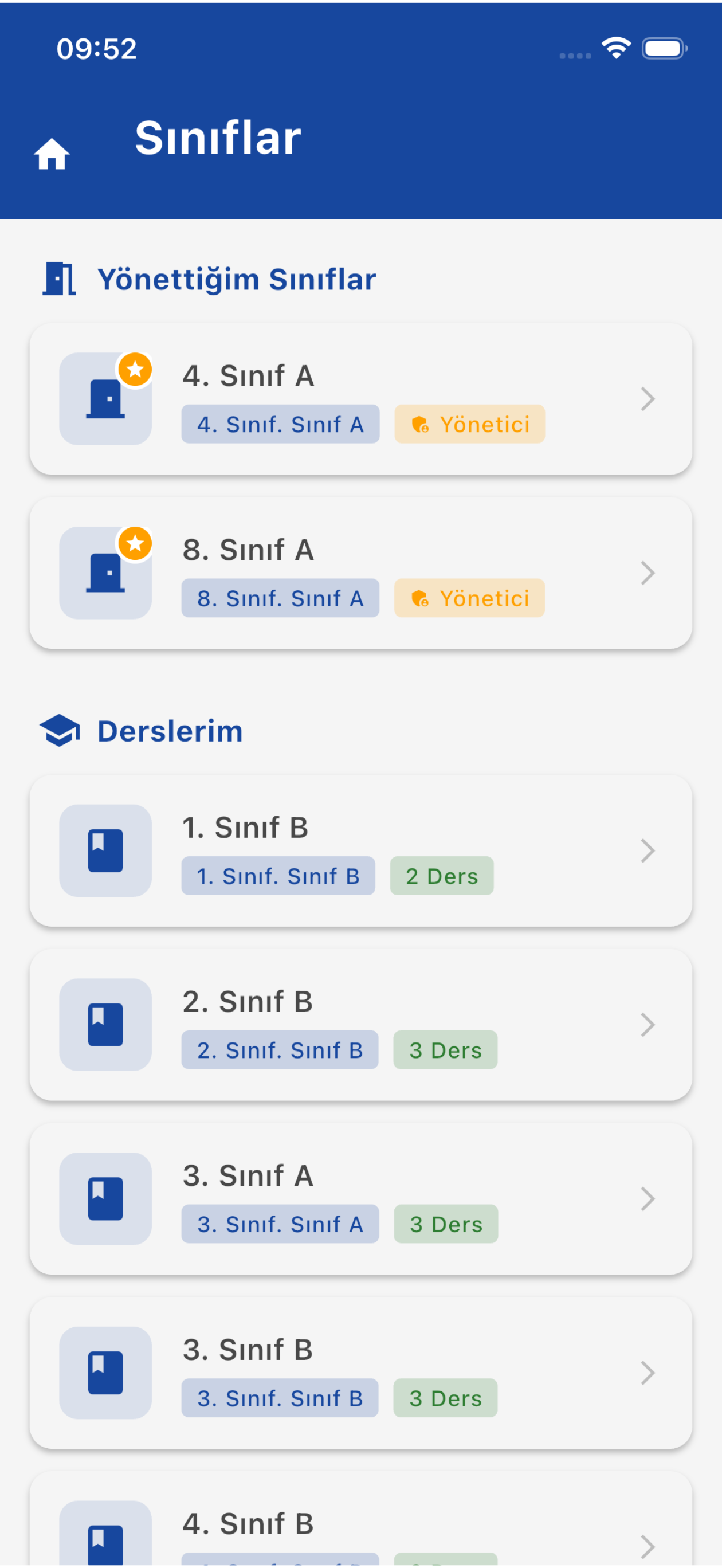 Sınıflarım
